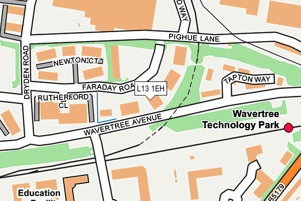 L13 1EH map - OS OpenMap – Local (Ordnance Survey) L13 1EH map - OS OpenMap – Local (Ordnance Survey)