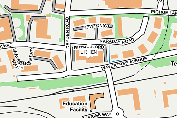 L13 1EN map - OS OpenMap – Local (Ordnance Survey)
