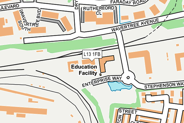 L13 1FB map - OS OpenMap – Local (Ordnance Survey) L13 1FB map - OS OpenMap – Local (Ordnance Survey)