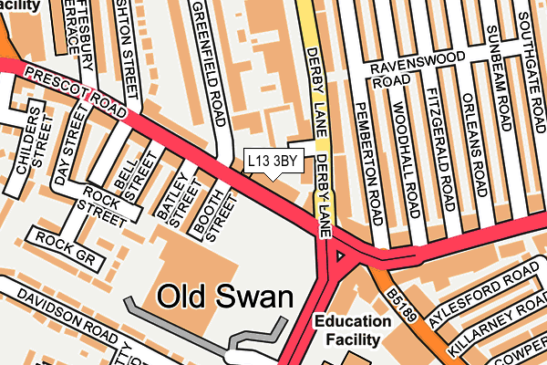 L13 3BY map - OS OpenMap – Local (Ordnance Survey) L13 3BY map - OS OpenMap – Local (Ordnance Survey)