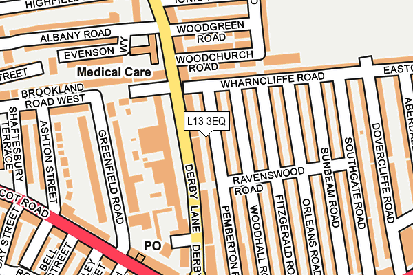 L13 3EQ map - OS OpenMap – Local (Ordnance Survey)
