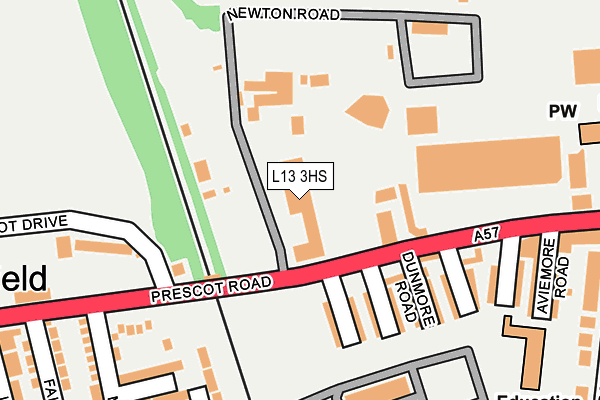 L13 3HS map - OS OpenMap – Local (Ordnance Survey) L13 3HS map - OS OpenMap – Local (Ordnance Survey)