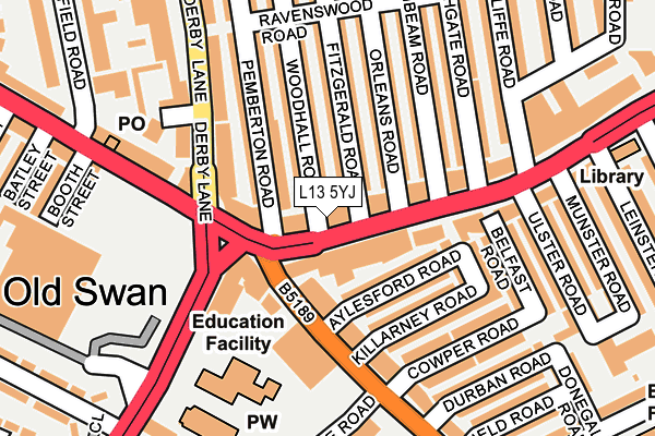 L13 5YJ map - OS OpenMap – Local (Ordnance Survey) L13 5YJ map - OS OpenMap – Local (Ordnance Survey)