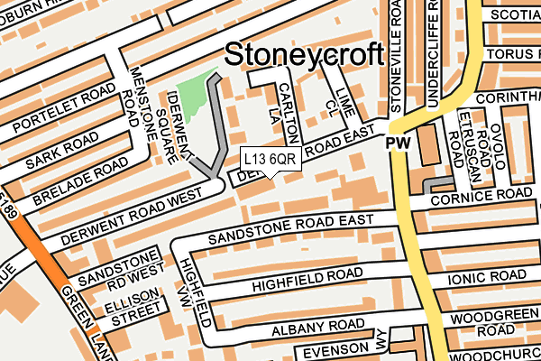 L13 6QR map - OS OpenMap – Local (Ordnance Survey)