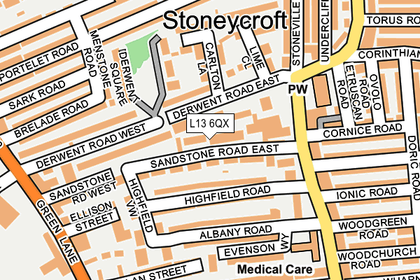 L13 6QX map - OS OpenMap – Local (Ordnance Survey)