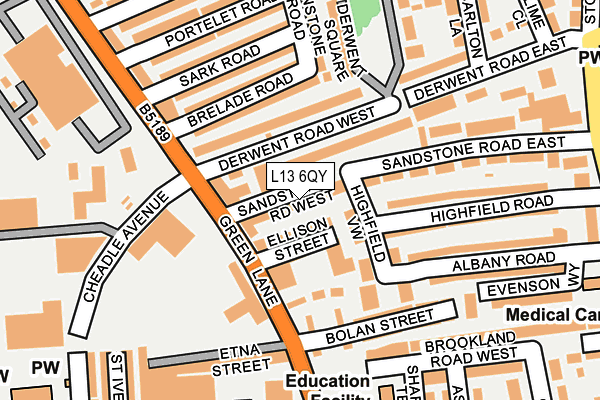 L13 6QY map - OS OpenMap – Local (Ordnance Survey)