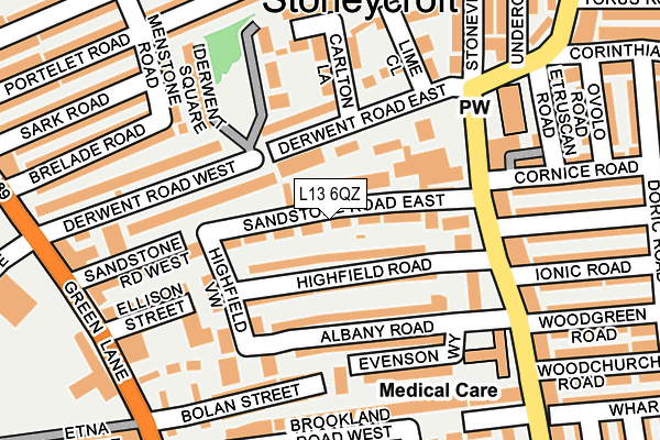 L13 6QZ map - OS OpenMap – Local (Ordnance Survey)