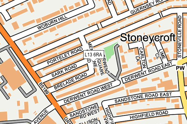 L13 6RA map - OS OpenMap – Local (Ordnance Survey) L13 6RA map - OS OpenMap – Local (Ordnance Survey)