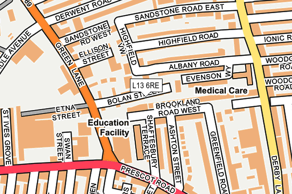 L13 6RE map - OS OpenMap – Local (Ordnance Survey) L13 6RE map - OS OpenMap – Local (Ordnance Survey)