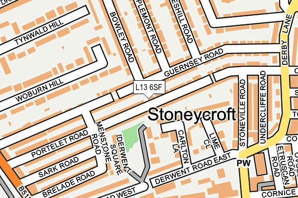 L13 6SF map - OS OpenMap – Local (Ordnance Survey) L13 6SF map - OS OpenMap – Local (Ordnance Survey)