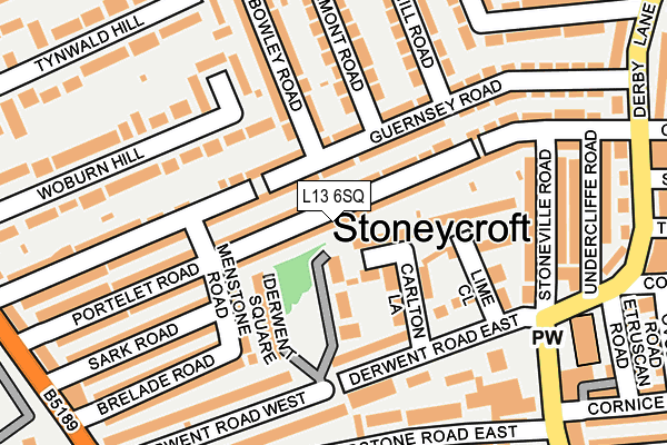 L13 6SQ map - OS OpenMap – Local (Ordnance Survey)