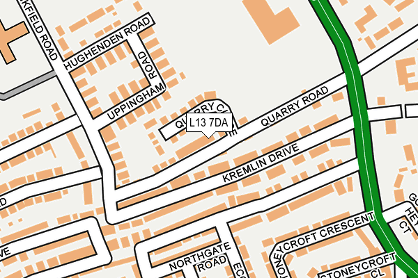 L13 7DA map - OS OpenMap – Local (Ordnance Survey) L13 7DA map - OS OpenMap – Local (Ordnance Survey)
