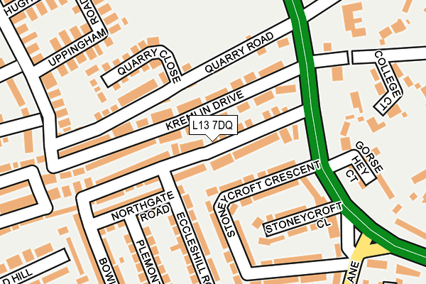L13 7DQ map - OS OpenMap – Local (Ordnance Survey) L13 7DQ map - OS OpenMap – Local (Ordnance Survey)