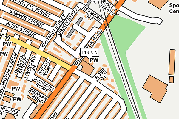 L13 7JN map - OS OpenMap – Local (Ordnance Survey) L13 7JN map - OS OpenMap – Local (Ordnance Survey)