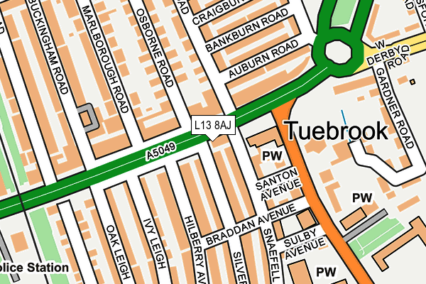 L13 8AJ map - OS OpenMap – Local (Ordnance Survey) L13 8AJ map - OS OpenMap – Local (Ordnance Survey)