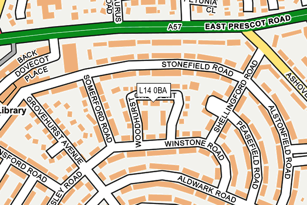 L14 0BA map - OS OpenMap – Local (Ordnance Survey) L14 0BA map - OS OpenMap – Local (Ordnance Survey)