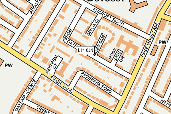 L14 0JN map - OS OpenMap – Local (Ordnance Survey) L14 0JN map - OS OpenMap – Local (Ordnance Survey)