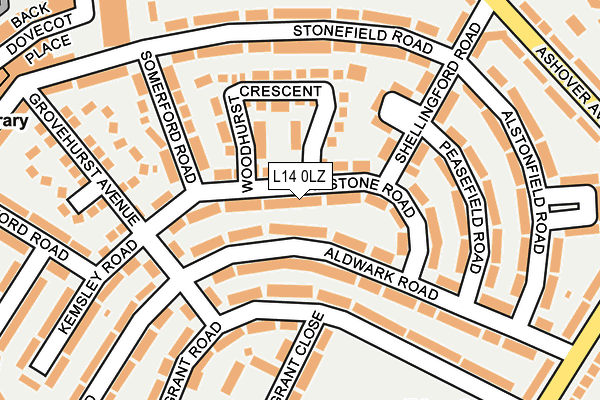 L14 0LZ map - OS OpenMap – Local (Ordnance Survey) L14 0LZ map - OS OpenMap – Local (Ordnance Survey)