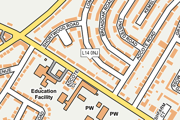 L14 0NJ map - OS OpenMap – Local (Ordnance Survey) L14 0NJ map - OS OpenMap – Local (Ordnance Survey)