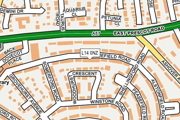 L14 0NZ map - OS OpenMap – Local (Ordnance Survey) L14 0NZ map - OS OpenMap – Local (Ordnance Survey)