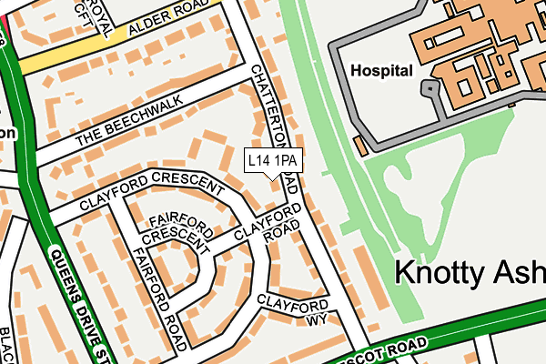 L14 1PA map - OS OpenMap – Local (Ordnance Survey) L14 1PA map - OS OpenMap – Local (Ordnance Survey)