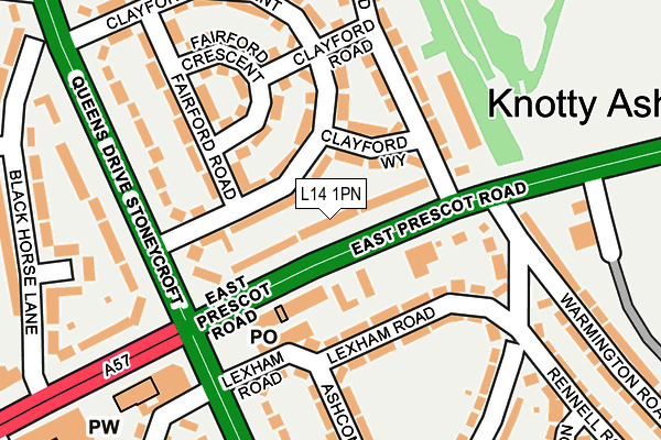 L14 1PN map - OS OpenMap – Local (Ordnance Survey)