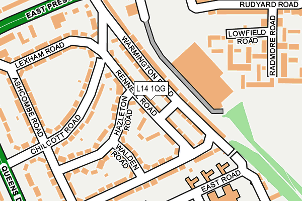 L14 1QG map - OS OpenMap – Local (Ordnance Survey) L14 1QG map - OS OpenMap – Local (Ordnance Survey)