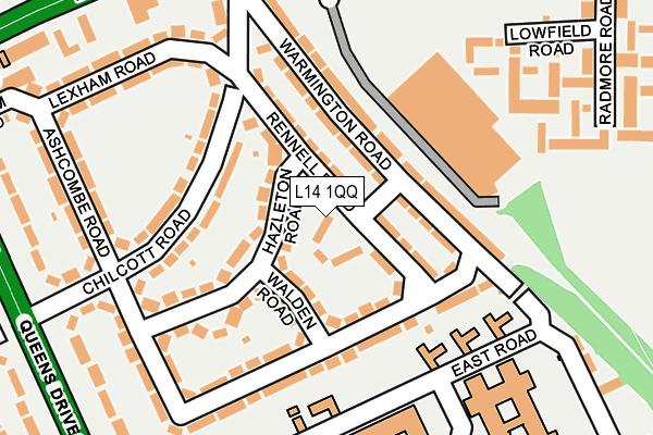 L14 1QQ map - OS OpenMap – Local (Ordnance Survey) L14 1QQ map - OS OpenMap – Local (Ordnance Survey)
