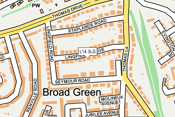 L14 3LG map - OS OpenMap – Local (Ordnance Survey) L14 3LG map - OS OpenMap – Local (Ordnance Survey)