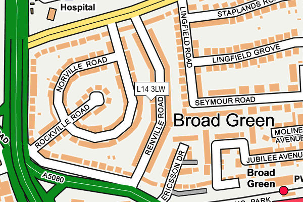 L14 3LW map - OS OpenMap – Local (Ordnance Survey) L14 3LW map - OS OpenMap – Local (Ordnance Survey)