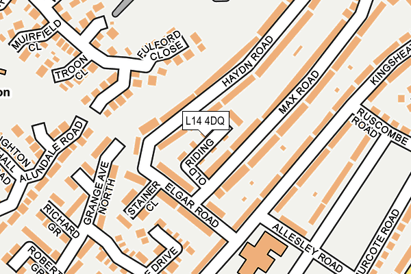 L14 4DQ map - OS OpenMap – Local (Ordnance Survey) L14 4DQ map - OS OpenMap – Local (Ordnance Survey)