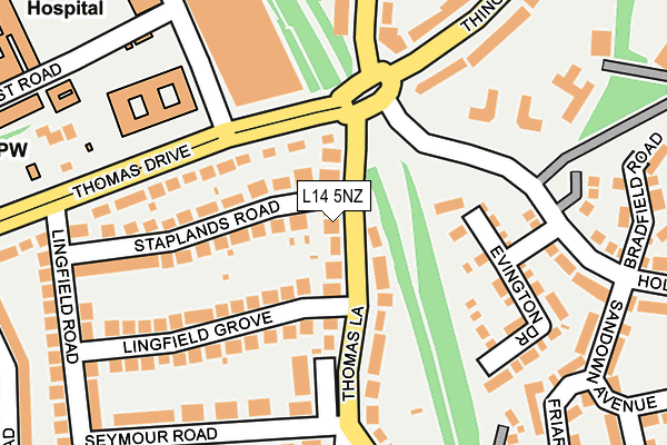L14 5NZ map - OS OpenMap – Local (Ordnance Survey) L14 5NZ map - OS OpenMap – Local (Ordnance Survey)