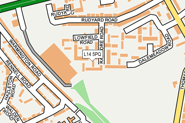 L14 5PQ map - OS OpenMap – Local (Ordnance Survey) L14 5PQ map - OS OpenMap – Local (Ordnance Survey)