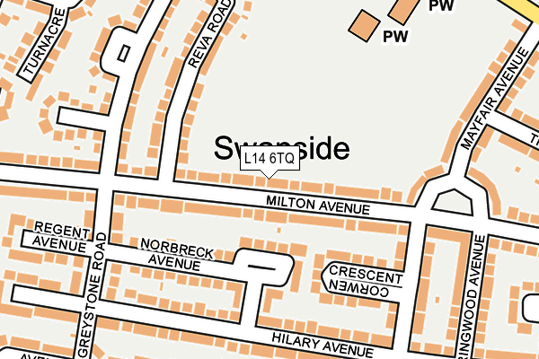 L14 6TQ map - OS OpenMap – Local (Ordnance Survey)