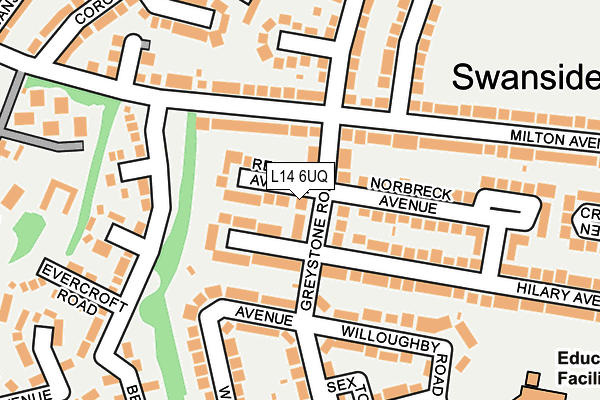 L14 6UQ map - OS OpenMap – Local (Ordnance Survey) L14 6UQ map - OS OpenMap – Local (Ordnance Survey)