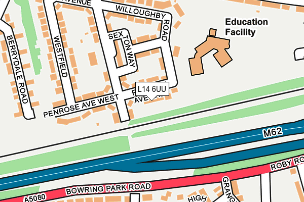 L14 6UU map - OS OpenMap – Local (Ordnance Survey) L14 6UU map - OS OpenMap – Local (Ordnance Survey)