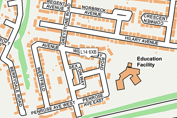 L14 6XB map - OS OpenMap – Local (Ordnance Survey) L14 6XB map - OS OpenMap – Local (Ordnance Survey)
