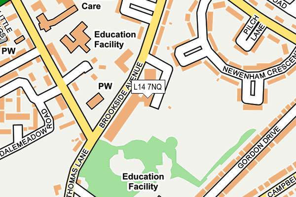 L14 7NQ map - OS OpenMap – Local (Ordnance Survey) L14 7NQ map - OS OpenMap – Local (Ordnance Survey)
