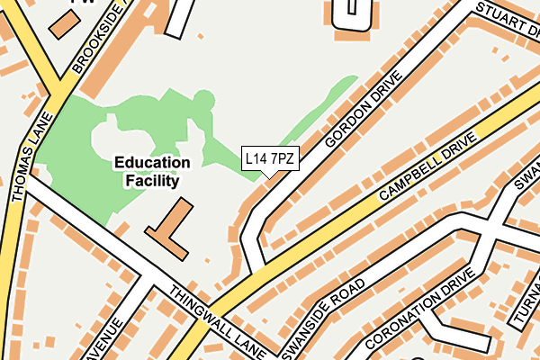 L14 7PZ map - OS OpenMap – Local (Ordnance Survey) L14 7PZ map - OS OpenMap – Local (Ordnance Survey)