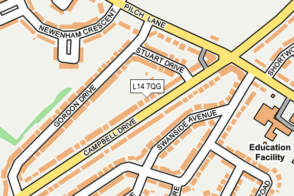 L14 7QG map - OS OpenMap – Local (Ordnance Survey) L14 7QG map - OS OpenMap – Local (Ordnance Survey)