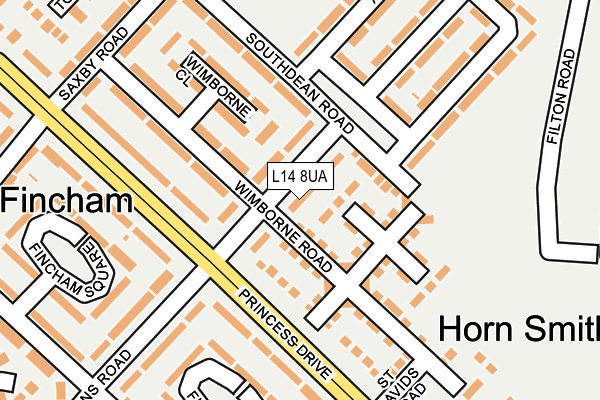 L14 8UA map - OS OpenMap – Local (Ordnance Survey) L14 8UA map - OS OpenMap – Local (Ordnance Survey)