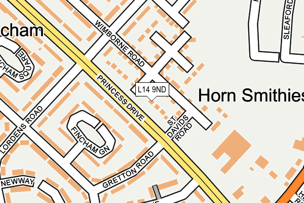 L14 9ND map - OS OpenMap – Local (Ordnance Survey) L14 9ND map - OS OpenMap – Local (Ordnance Survey)