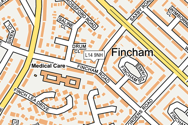 L14 9NH map - OS OpenMap – Local (Ordnance Survey) L14 9NH map - OS OpenMap – Local (Ordnance Survey)