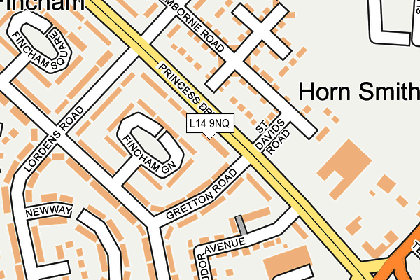 L14 9NQ map - OS OpenMap – Local (Ordnance Survey) L14 9NQ map - OS OpenMap – Local (Ordnance Survey)