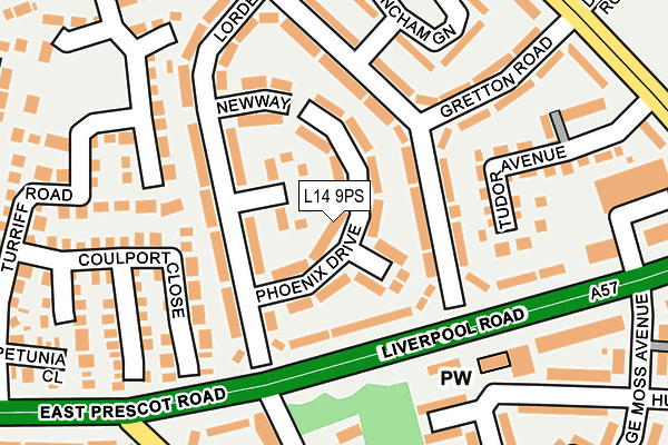 L14 9PS map - OS OpenMap – Local (Ordnance Survey) L14 9PS map - OS OpenMap – Local (Ordnance Survey)