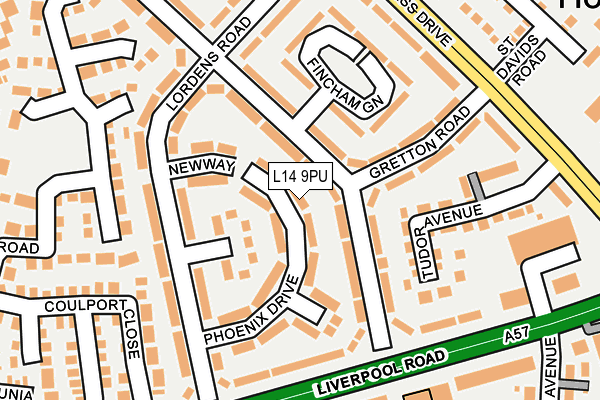 L14 9PU map - OS OpenMap – Local (Ordnance Survey) L14 9PU map - OS OpenMap – Local (Ordnance Survey)