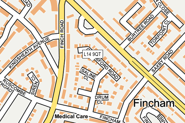 L14 9QT map - OS OpenMap – Local (Ordnance Survey) L14 9QT map - OS OpenMap – Local (Ordnance Survey)