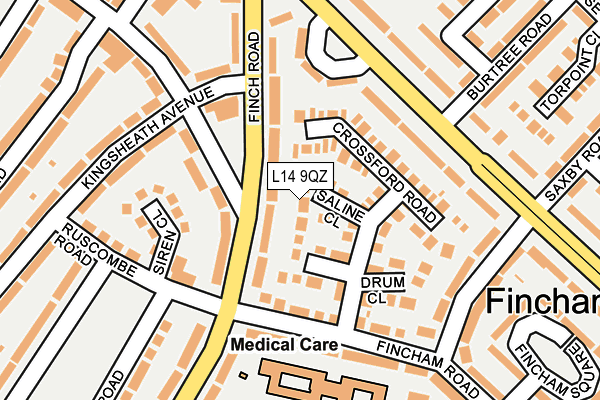 L14 9QZ map - OS OpenMap – Local (Ordnance Survey) L14 9QZ map - OS OpenMap – Local (Ordnance Survey)