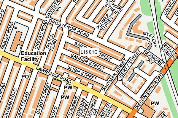L15 0HG map - OS OpenMap – Local (Ordnance Survey) L15 0HG map - OS OpenMap – Local (Ordnance Survey)