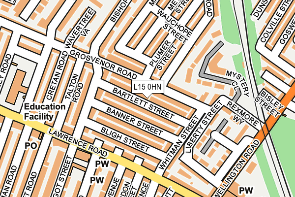 L15 0HN map - OS OpenMap – Local (Ordnance Survey) L15 0HN map - OS OpenMap – Local (Ordnance Survey)